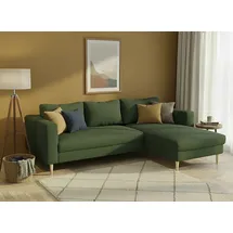 TRENDMANUFAKTUR Eckcouch Cord 2-Sitzer Grau
