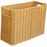 Milageto Rattan Zeitschriftenkorb, Schmale und hohe Aufbewahrungsbox, Gewebtes Aufbewahrungskorb, Aktenhalter, schmaler Korbbehälter für Schränke, Schlafzimmer, Nachttisch, Büro, 38x15x26 cm A