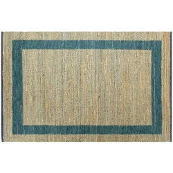 vidaXL Teppich Handgefertigt Jute Blau 160x230 cm