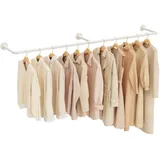 Yawinhe Industrierohr Kleiderstangen,178cm Kleiderbügel für die Wand, Platzsparenders Wandregal Küchenregal mit 3 Basen, für Geschäft, Cremefarbe, 1-Pack, YMG004W-1