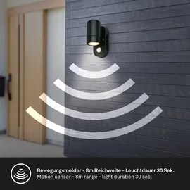 Briloner Wandleuchte mit Bewegungsmelder (15x7x9,5) Schwarz