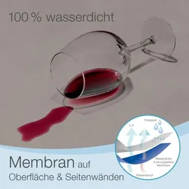 eloneo Spannbettlaken Matratzenschutz wasserdicht 140 x 200 cm grau