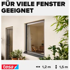 Tesa Fliegengitter mit Aluminiumrahmen 120 x 150 cm Anthrazit