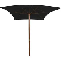 vidaXL Sonnenschirm mit Holzmast 200 x 300 cm schwarz