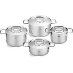 Topf-Set FISSLER "Fissler Pure Collection", silber (silberfarben), Töpfe, Made in Germany