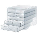 styro Schubladenbox styroswingbox light transparent 275-8430.224, DIN C4 mit 5 Schubladen