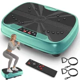SAVEYOUR Vibrationsplatte für Zuhause, 99 Vibrationsintensitäten + 10 Trainings Programme, Ganzkörpertraining Gerät für Muskelaufbau & Fettabbau, Kommt mit 2 Fitnessbändern