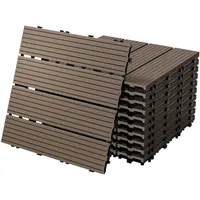 ECD Germany WPC Terrassenfliesen Dunkelbraun 30 x 30 cm 11 St.