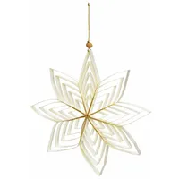 Spetebo Weihnachtsstern 3d Aus Papier In Weiß - 30 Cm / Groß - Weihnachts Deko Hänger Mit Goldenem Glitzer