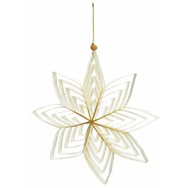 Spetebo Weihnachtsstern 3d Aus Papier In Weiß - 30 Cm / Groß - Weihnachts Deko Hänger Mit Goldenem Glitzer