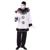 M218269-M weiß-schwarz Herren Pierrot Clown Kasper Kostüm Gr.M