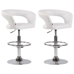 CLP 2er Set Barhocker Jaen weiß/Kunstleder