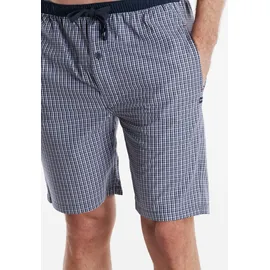 Tom Tailor Bermudas TOM TAILOR "Dakota", Herren, Gr. 56 (XXL), N-Gr, blau (blau, mittel, karo), Popeline, Obermaterial: 100% Baumwolle, kariert, bequem kurz, Hosen Bermudas, Bindeband, Seitentaschen, locker, bequem, atmungsaktiv