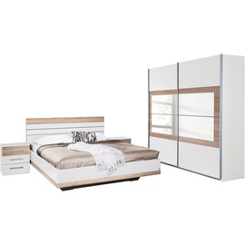 RAUCH Schlafzimmer-Set Tarragona, (Set, 4-St), Schwebetürenschrank in 3 Breiten, Bett in 2 Größen und 2 Nachttische weiß