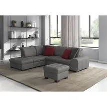 sit&more Ecksofa SIT & MORE "Luxor L-Form", grau, B:259cm H:82cm T:224cm, Luxus-Microfaser ALTARA NUBUCK (100% Polyester);Soft clean (98% Polyester, 2% Polyamid);Struktur fein (100% Polyester), Sofas, Ecksofa, wahlweise mit Bettfunktion, Stauraum und