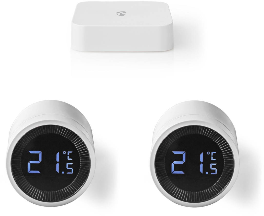 Bild-Bundle - 2x Nedis Thermostat + Nedis Smart-Zigbee-Gateway Zigbee 3.0 | Batteriebetrieben | LCD-Anzeige | AndroidTM / IOS