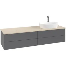Villeroy & Boch Waschtischunterschrank „Antao“ 1600 × 360 × 500 mm Anthracite Matt Lacquer, für Becken rechts, ohne Beleuchtung