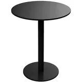 Vente-Unique Gartentisch, Schwarz, Metall, Uni, Rund, 60x74x60 cm, Gartenmöbel, Gartentische, Gartentische