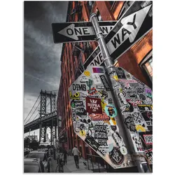 Wandbild ARTLAND "New York Street Fotografie", grau (farbe bild(er): grau), B:60cm H:80cm, Bilder, als Alubild, Outdoorbild, Leinwandbild, Poster in verschied. Größen