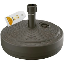 Prosperplast Schirmständer aus Polyethylen, 10 kg, 39 x 39 x 13 cm, schokoladenfarben.