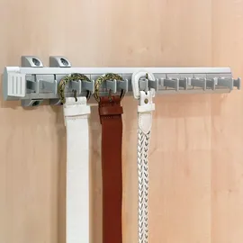 Emuca - Ausziehbarer seiticher Gürtelhalter, für Schränke, Aluminium und Kunststoff, Matt eloxiert