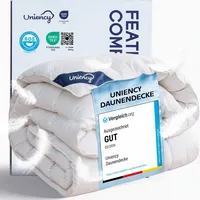 Uniency Daunendecke 155x220 Ganzjahres Warm 100% Baumwollbezug Bettdecke 155x220 Daunen und Federn Daunenbettdecke Ganzjahresdecke Federbettdecke Steppdecke|Füllgewicht: 1400 gr.|Ökotex und RDS