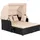 Costway Sonnenliege 200 x 150 x 80 cm Schwarz/Braun