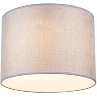 ETC Shop Deckenleuchte grau Modern Wohnzimmerleuchte Textil Deckenlampe rund,