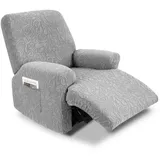 ougpiu 4-Teilig All-Inclusive Sesselbezug,Sesselschoner für Fernsehsessel,Stretchhusse für Relaxsessel, Sesselschoner für Relaxsessel,Stretch Sessel Überzug mit Taschen