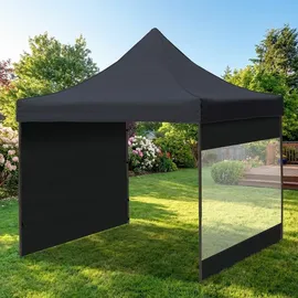 Westerholt Ultra-Kompakt Faltpavillon 3 x 3 m inkl. 2 Seitenteile Schwarz