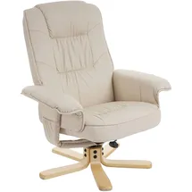Mendler Relaxsessel Fernsehsessel Sessel ohne Hocker M56 Kunstleder FSC®-zertifiziert ~ creme