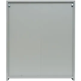 Mendler Spiegelschrank HWC-B19b, Badschrank Hängeschrank, 2 Regalböden hochglanz MVG-zertifiziert 70x60x16cm ~ grau