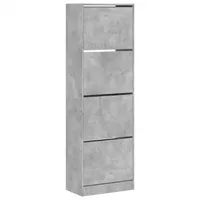 VidaXL Schuhschrank mit 4 Klappen Betongrau 60x34x187,5 cm
