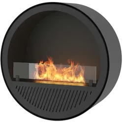 Sololed -  Incircle Wand-Bioethanol-Kamin - Runder Design-Biokamin zum Aufhängen an der Wand, D. 72 cm, Weiß