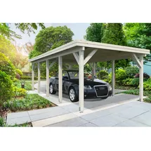 Palmako Karl Einzel-Carport 315 x 732 cm Weiß lackiert