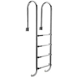 Mucola Poolleiter Poolleiter Edelstahl Schwimmbad Leiter Sicherheitsleiter Pool Treppe (Stück, 1-St., Leiter), Edelstahl V2A silberfarben 4-stufig | 182 cm