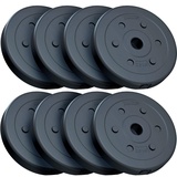 ScSPORTS® Hantelscheiben - Set, 5/10/15/20 kg, Ø 30/31mm, Zement, Kunststoff - Gewichtsscheiben, Hantelscheiben-Set, Fitness Scheiben, Gewichte für Hantel, Langhantel (20 KG (8 x 2,5 kg))