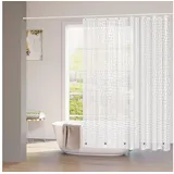 Woltu Duschvorhang 180 x 200 cm halbtransparent weiß
