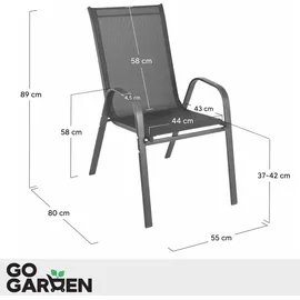 gogarden Metall Gartenstühle Gartensessel 55 x 80 x 89 cm grün 6 St.