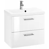Waschbeckenunterschrank WELLTIME "Venedig", weiß (weiß, weiß), B:60cm H:54cm T:39cm, Schränke, Waschbeckenunterschrank, Badmöbel, Waschtisch inkl. Waschbecken, Breite 60 cm