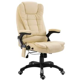 vidaXL Massage-Bürostuhl Kunstleder creme