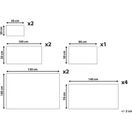 Beliani AREORA Handtuchset 11-tlg. grau