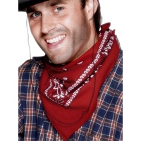 Smiffys Kostüm Cowboy Bandana rot, Angenehmes Baumwoll-Halstuch mit Wild-West Charme rot