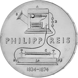 5 Mark DDR Gedenkmünze "100. Todestag Philipp Reis"!
