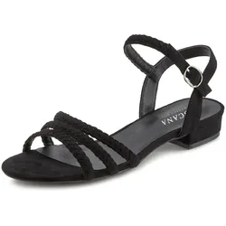 Sandale »Sommerschuh«, Sandalette, Sommerschuh mit geflochtenen Riemchen VEGAN, Gr. 40, schwarz, , 68958453-40