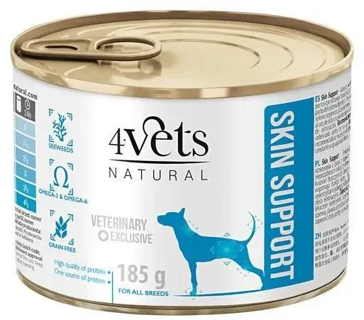 4 Vets Dog Skin Support 12x185g (Rabatt für Stammkunden 3%)