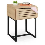 Relaxdays Nachtschrank mit Schublade 40 x 41,5 x 55,5 cm Schwarz/Bronze