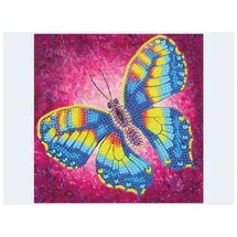 Craft Buddy Ltd. Crystal Art Grußkarte Schmetterling 18x18 cm