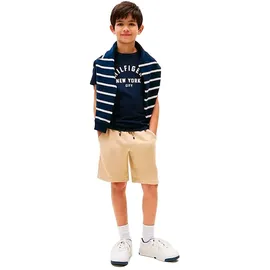 Tommy Hilfiger Kids Tommy Hilfiger T-Shirt CURVED HILFIGER GRAPHIC TEE SS für Kinder bis 16 Jahre, großer Logo-Print blau 176 (16J)