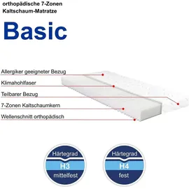 Matratzen Perfekt Kaltschaummatratze Rio Basic 140x200cm, H4, 14cm hoch, 7 Zonen